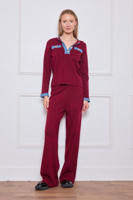 Tops Femme Bordeaux By Clara CH9155 Efashion Paris