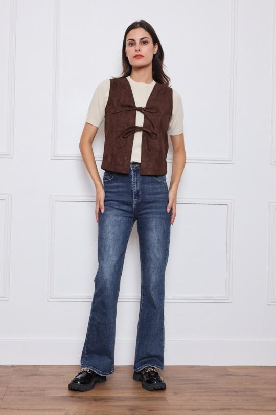 Gilets Femme Marron By Clara 3302 Efashion Paris