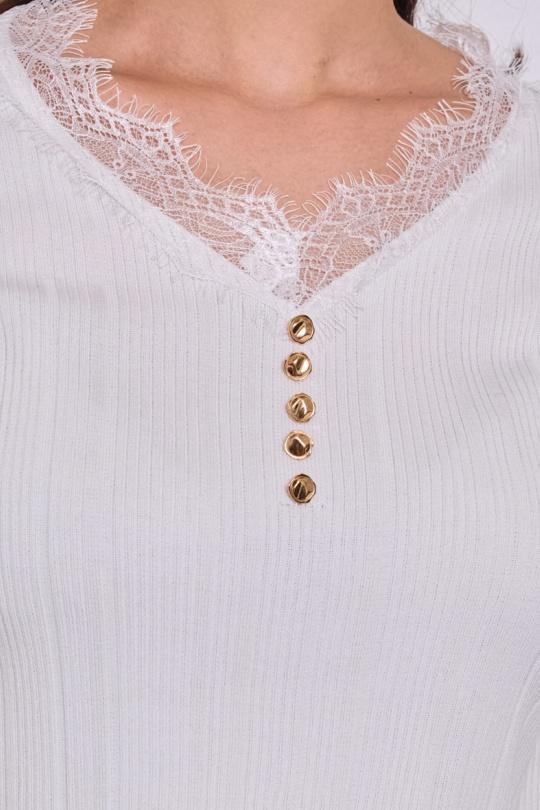 Tops Femme Blanc By Clara CH9537 Efashion Paris