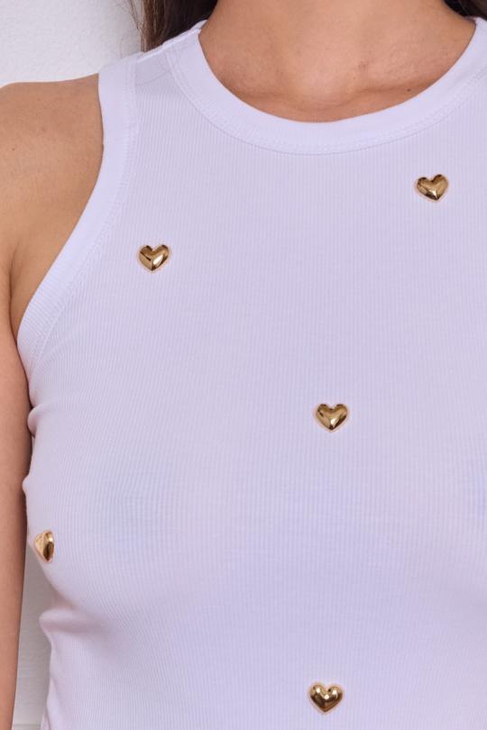 Débardeurs Femme Blanc By Clara DF535 Efashion Paris