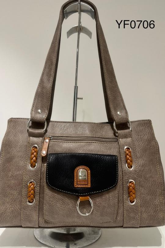 Tote bags Bags Taupe PHENIXAC YF0706 Efashion Paris