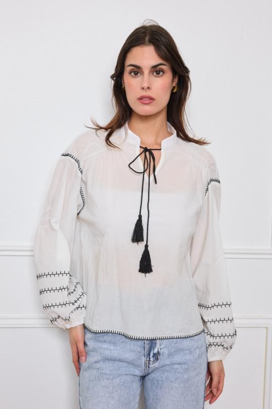 Blouses Women White ACACIA 168 Efashion Paris