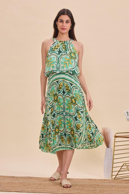 Robes mi-longues Femme Vert ACACIA 220 Efashion Paris