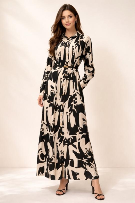 Robes longues Femme Noir ACACIA 474 Efashion Paris