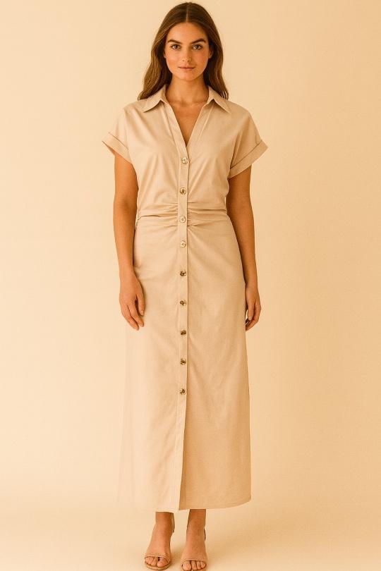 Robes longues Femme Beige ACACIA 464 Efashion Paris