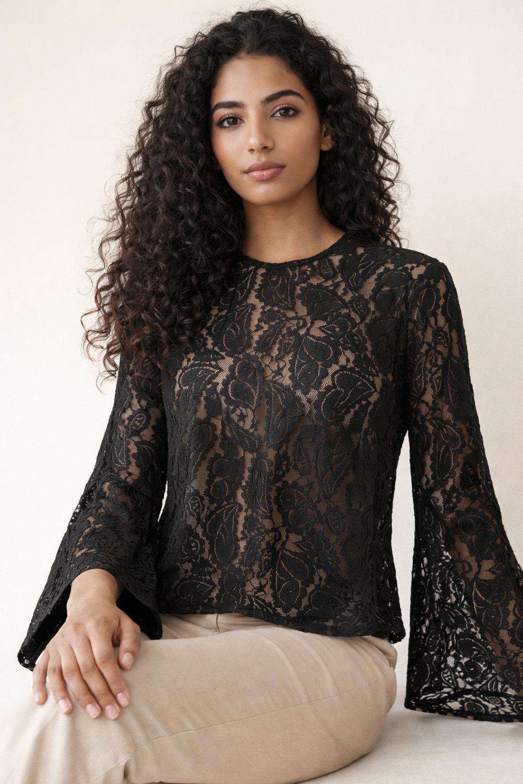 Tops Femme Noir ACACIA 528 #c Efashion Paris