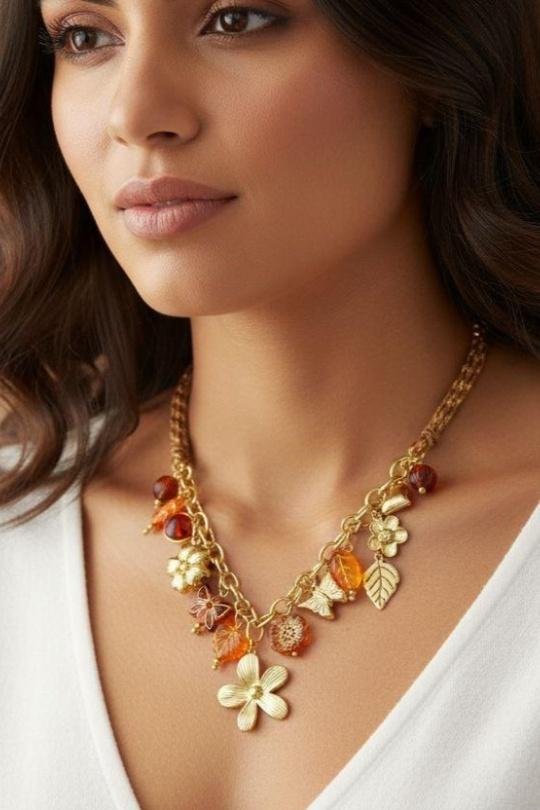 Necklaces Accessories Brown Bijoux Mystères A2203 Efashion Paris