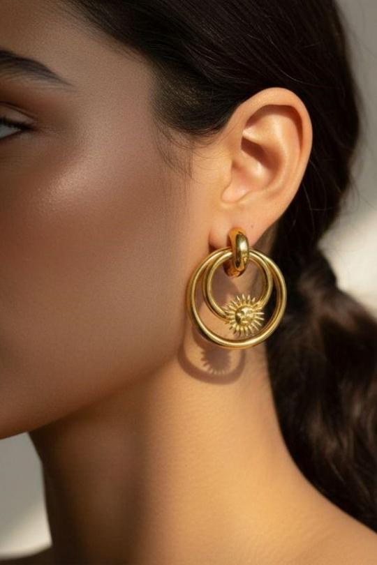 Earings Accessories Gold Bijoux Mystères E673 Efashion Paris