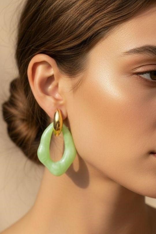 Earings Accessories Green Bijoux Mystères G264 Efashion Paris
