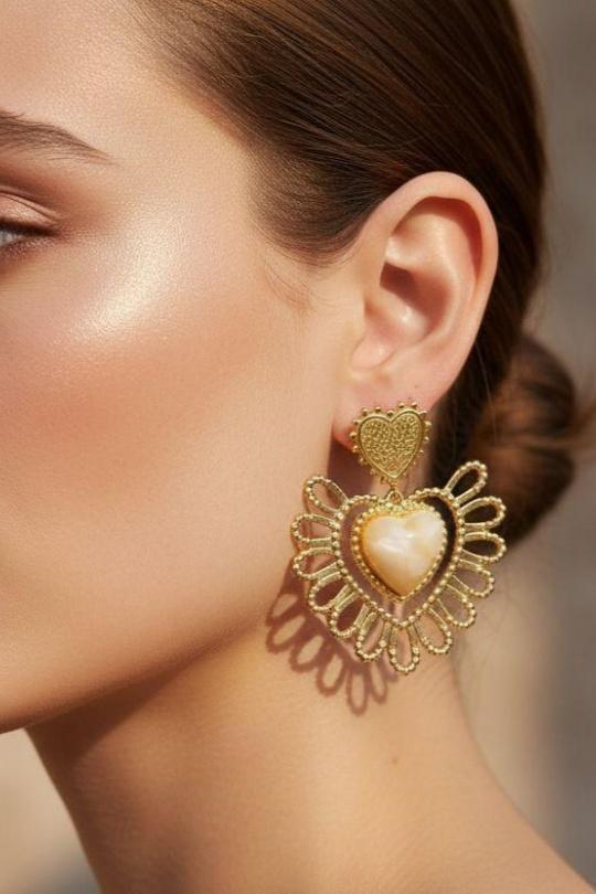 Earings Accessories White Bijoux Mystères A2223 Efashion Paris