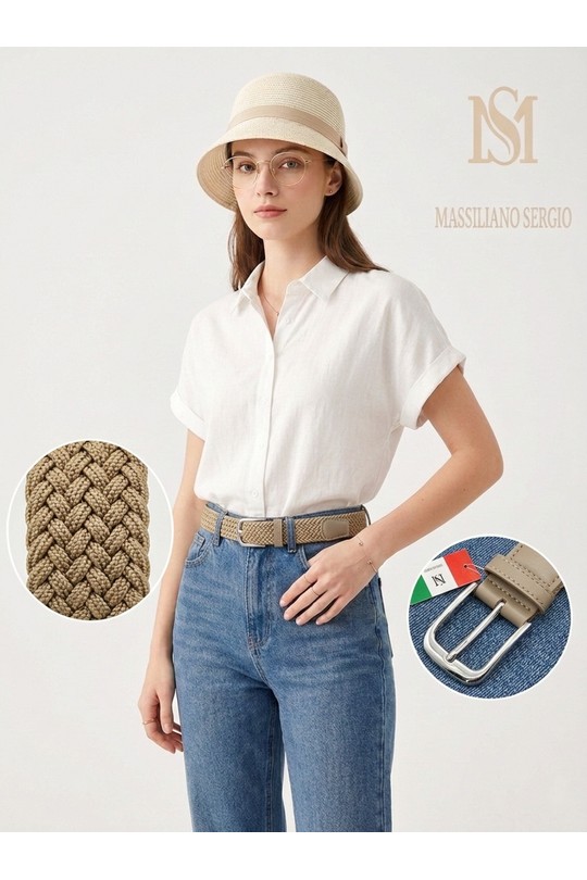 Ceintures Accessoires Beige C.S. MODE FF11# Efashion Paris