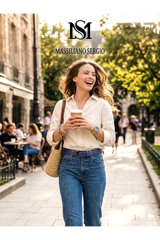 Cinturones Complementos Khaki C.S. MODE 894830F Efashion Paris