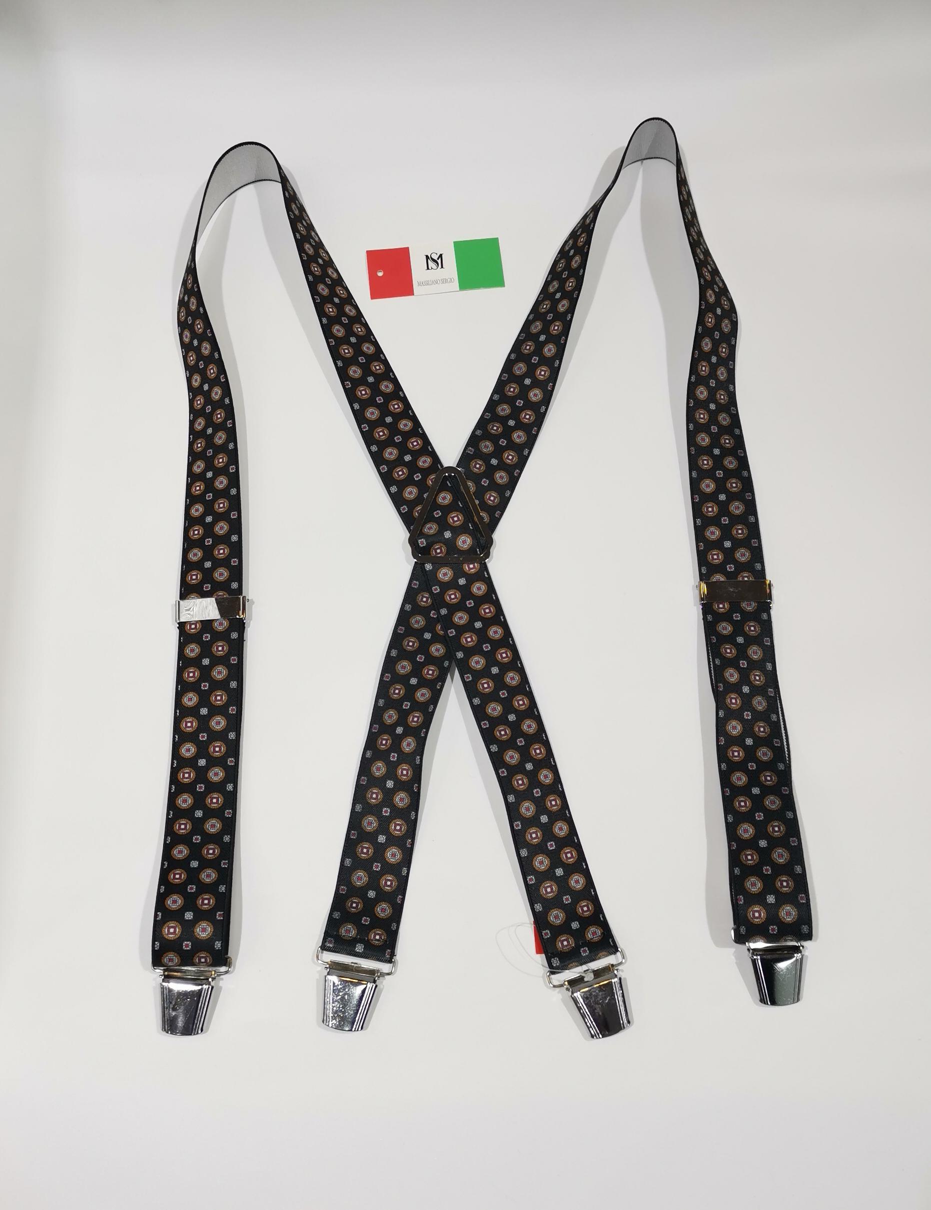 Braces Accessories Black C.S. MODE BR-FAN-24-NOIR 01 #c Efashion Paris