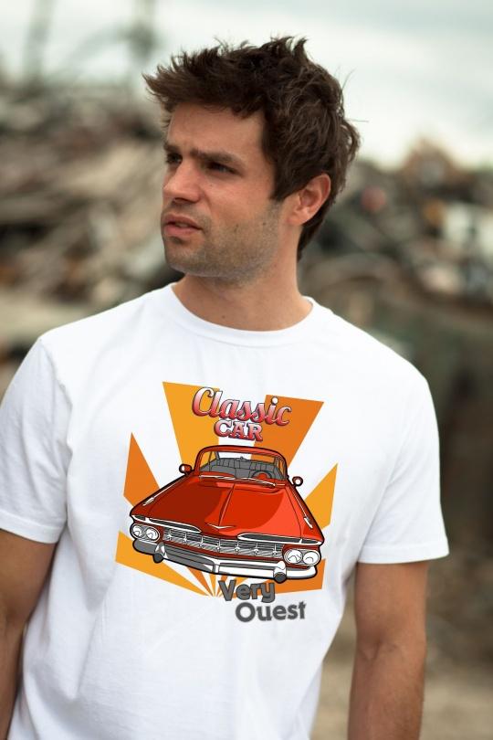 T-shirts Homme Blanc very ouest TS26 Efashion Paris