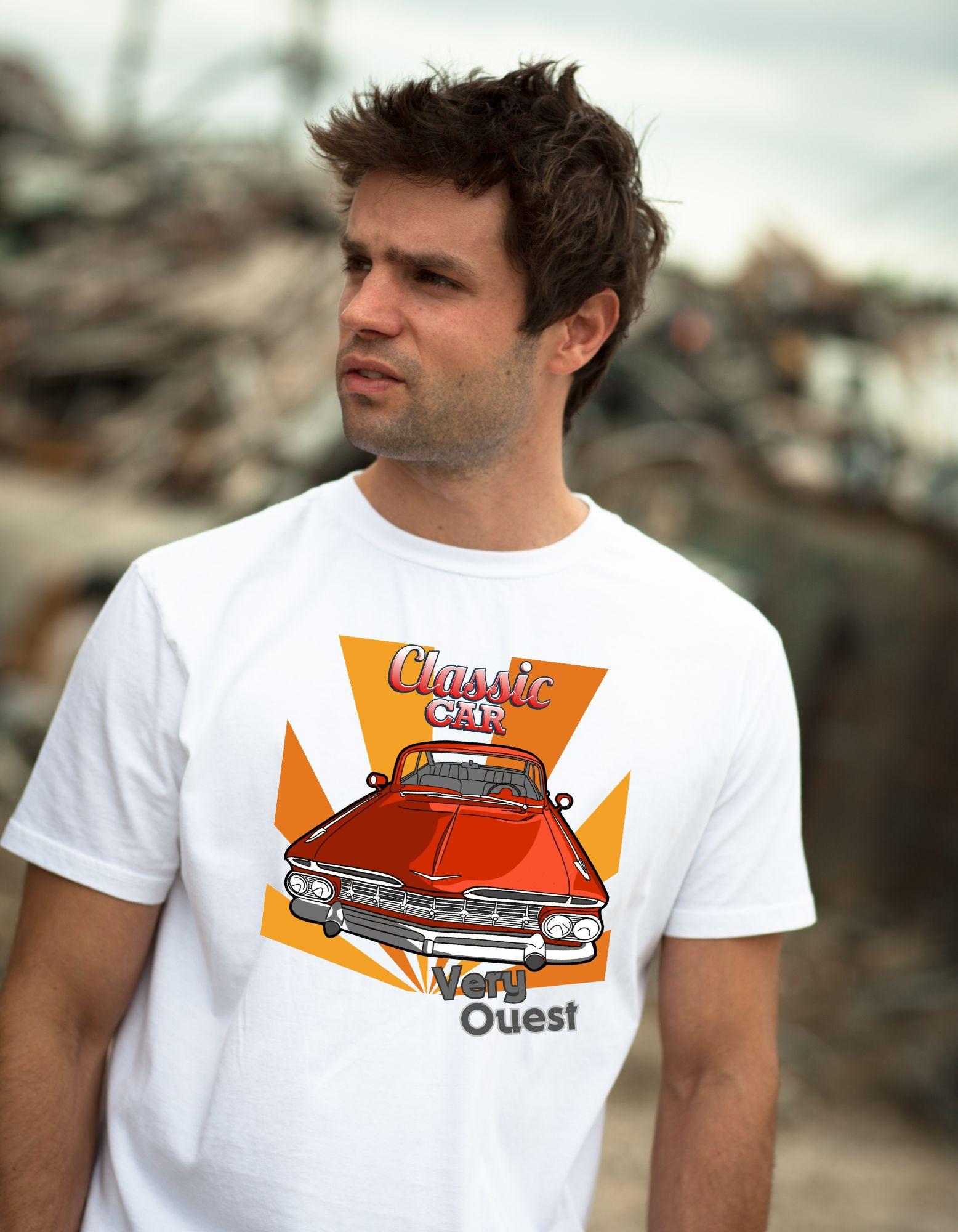 T-shirts Homme Blanc very ouest TS26 #c Efashion Paris