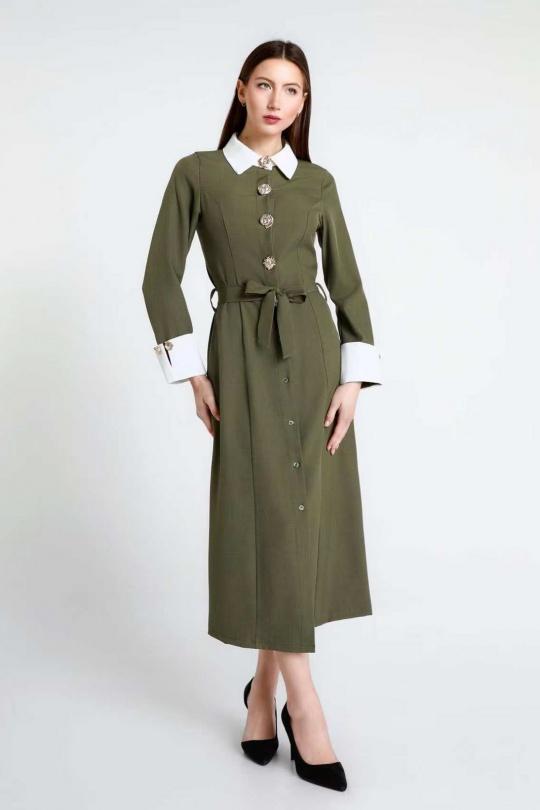 Robes longues Femme Kaki A.L PARIS 89866 Efashion Paris