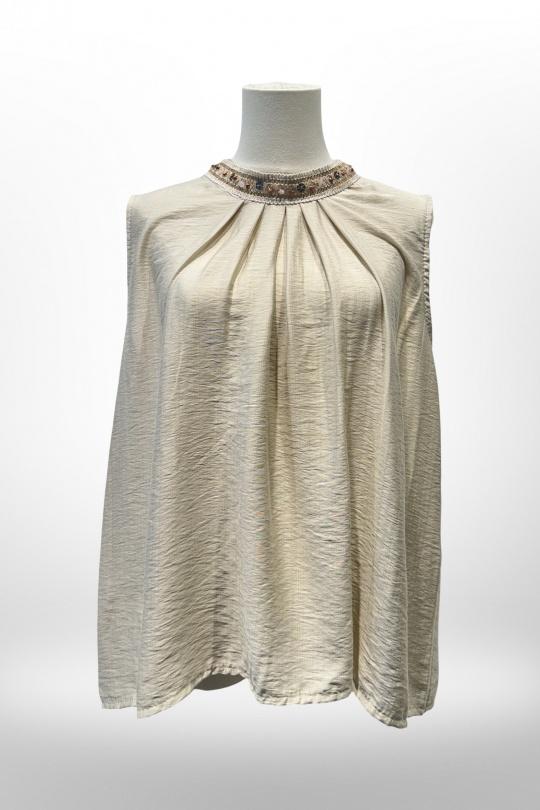 Débardeurs Femme Beige AMARIA 8785HP Efashion Paris