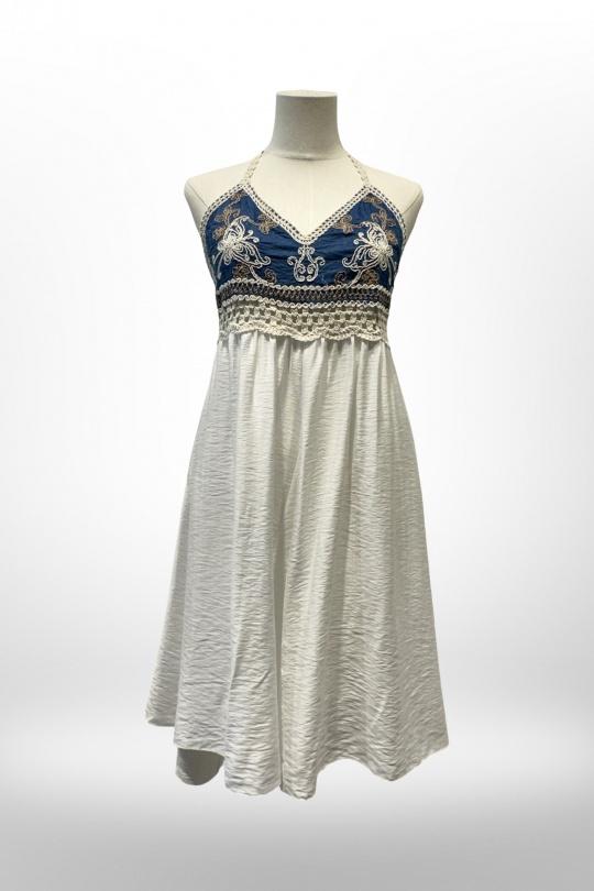 Robes mi-longues Femme Blanc AMARIA 8801HP Efashion Paris