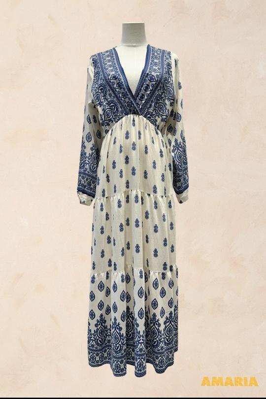 Robes longues Femme Bleu AMARIA 8756 Efashion Paris