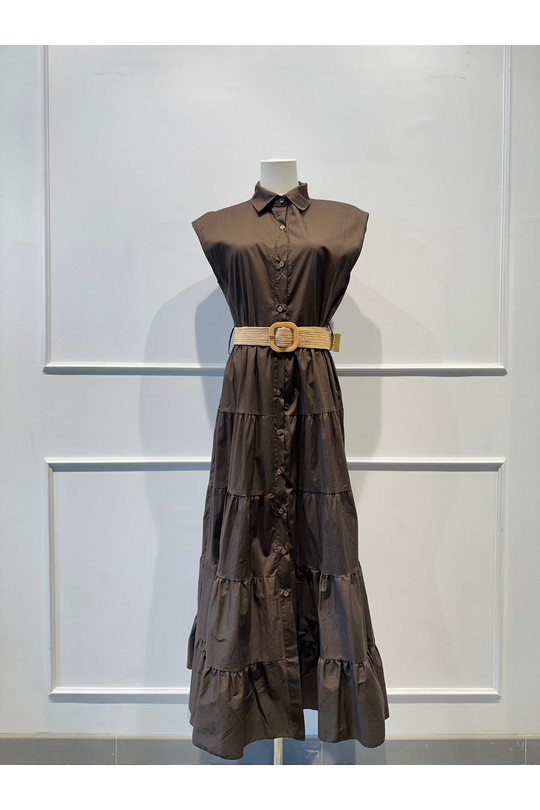 Robes mi-longues Femme Marron AMARIA 9708-INS Efashion Paris