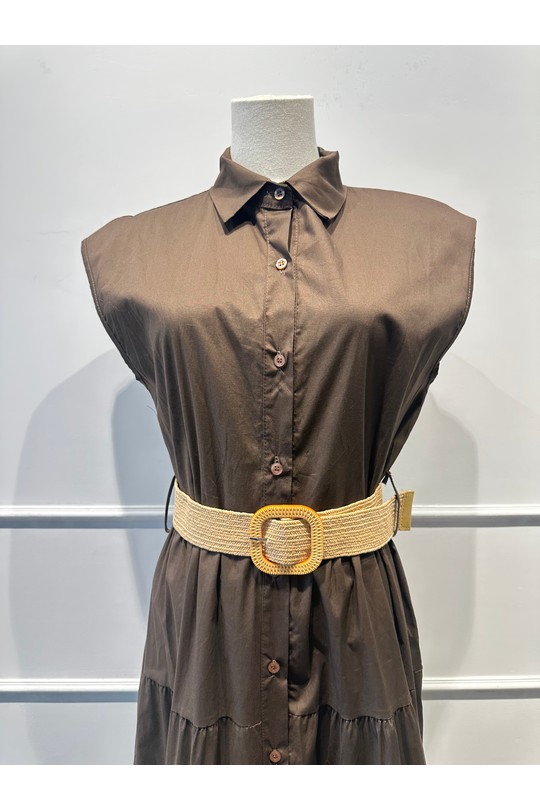 Robes mi-longues Femme Marron AMARIA 9708-INS Efashion Paris