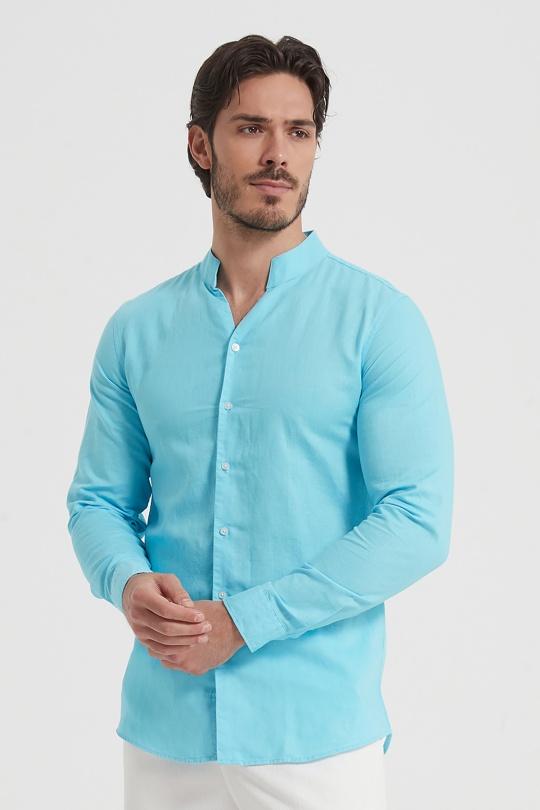 Chemises Homme Turquoise Yves Enzo LIN-61 Efashion Paris