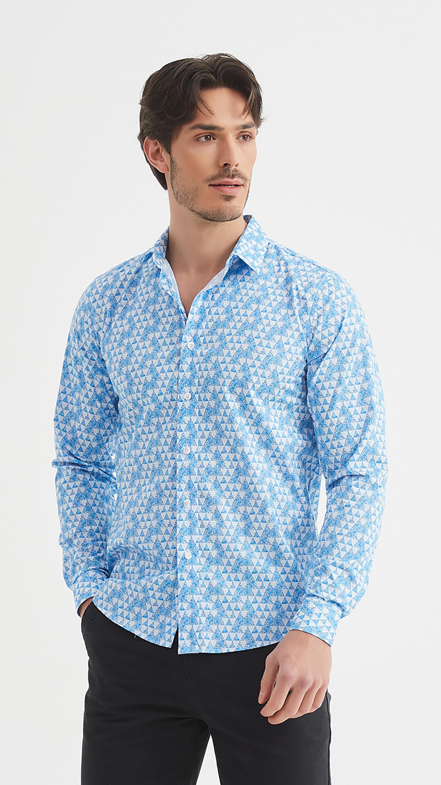 Chemises Homme Bleu Yves Enzo ENZO-108-23 #c Efashion Paris