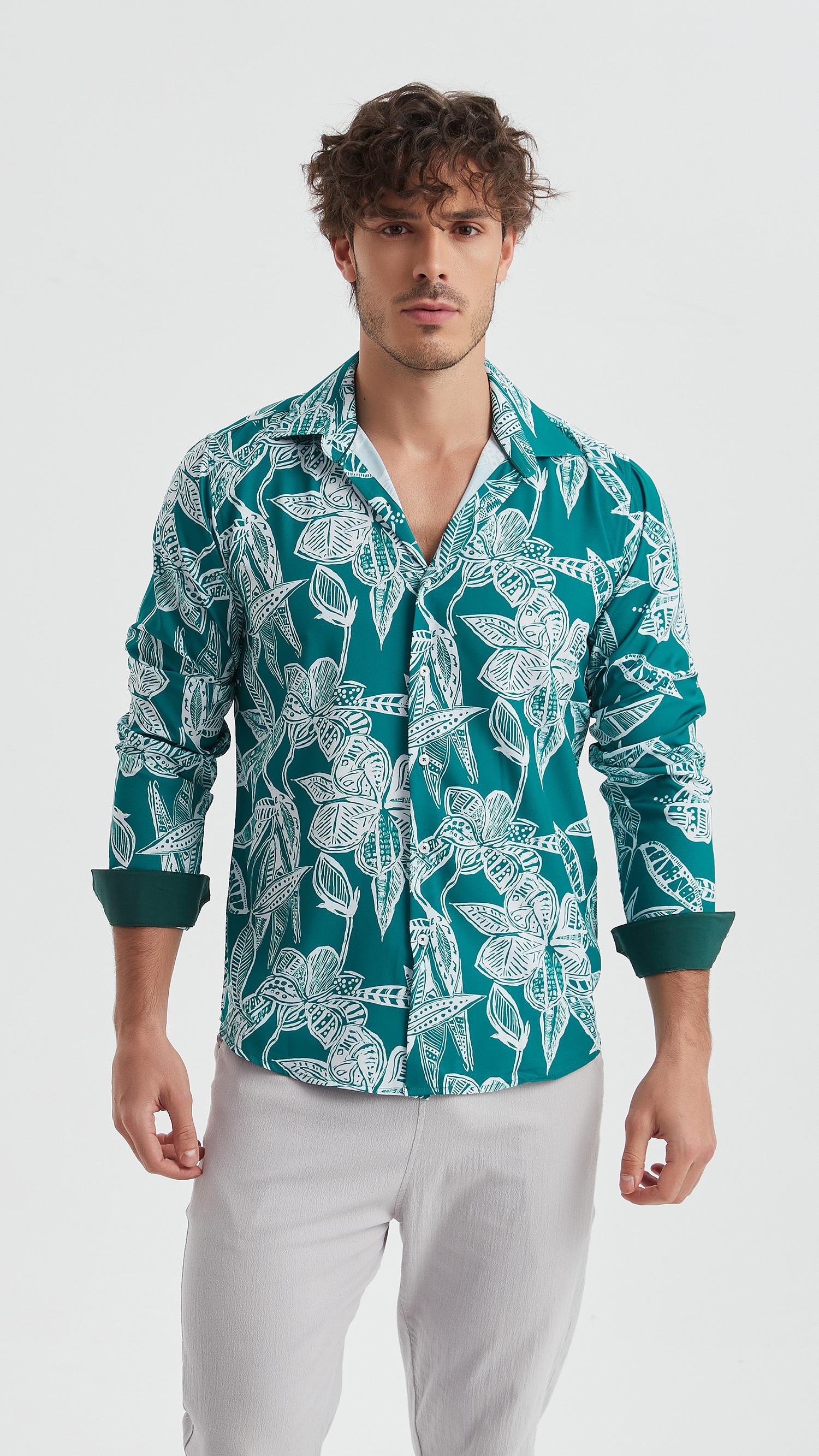 Chemises Homme Vert Yves Enzo M0802-06 #c Efashion Paris