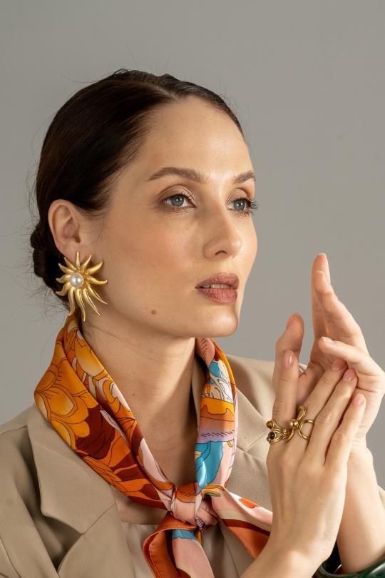 Earings Accessories Gold COSMOS BB32010-480 Efashion Paris