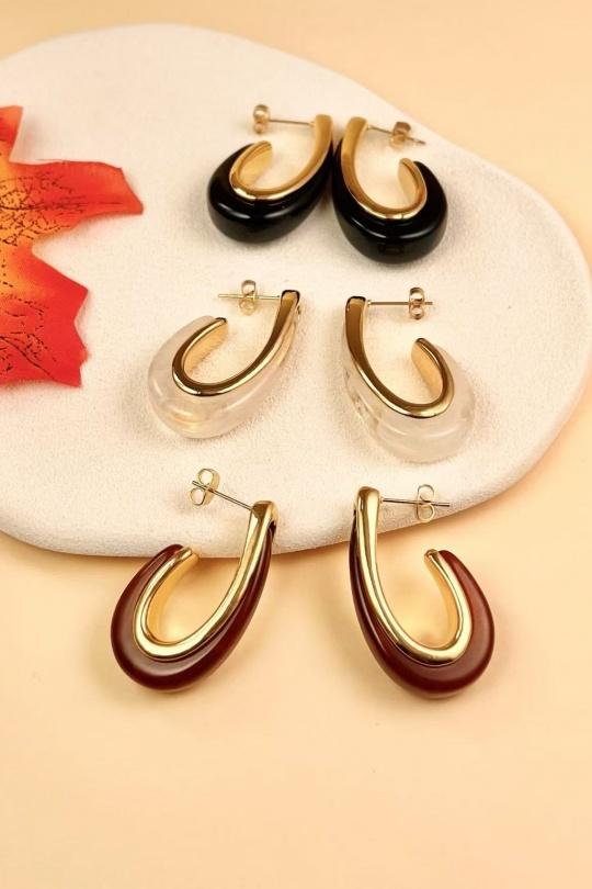 Boucles d'oreilles Accessoires Noir COSMOS BB32012-400 Efashion Paris