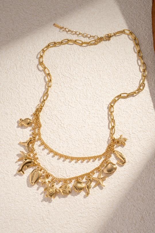 Necklaces Accessories Gold COSMOS BB22005-650 Efashion Paris