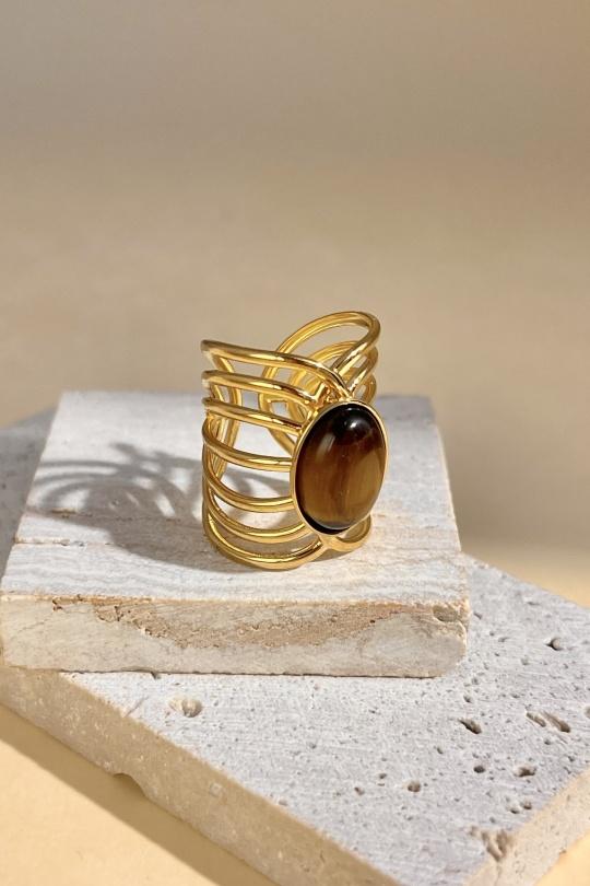 Rings Accessories Brown COSMOS BB72010-360 Efashion Paris