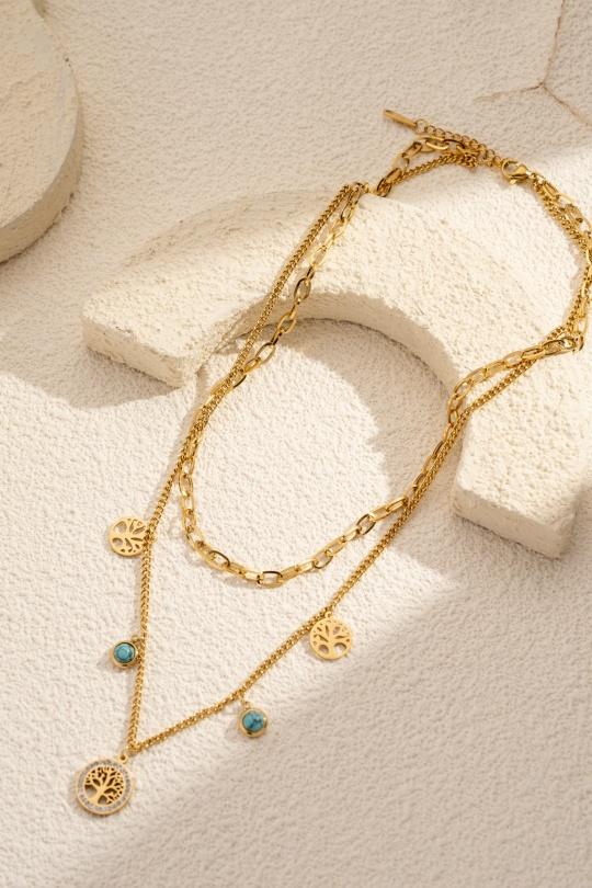 Necklaces Accessories Gold COSMOS ML22007-550 Efashion Paris