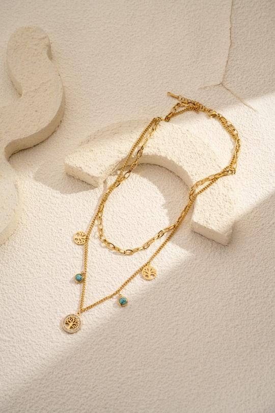 Colliers Accessoires Doré COSMOS ML22007-550 Efashion Paris