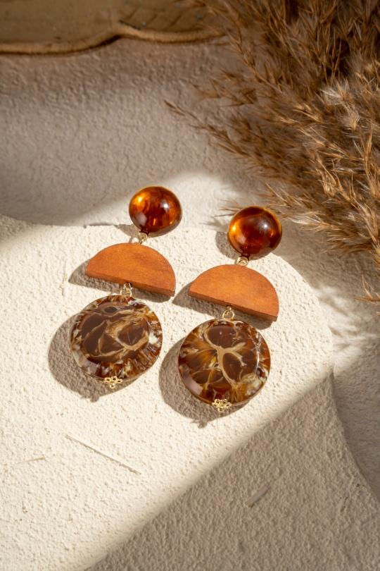 Earings Accessories Amber COSMOS AI32002-380 Efashion Paris