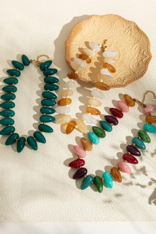 Colliers Accessoires Vert COSMOS AD22001-650 Efashion Paris