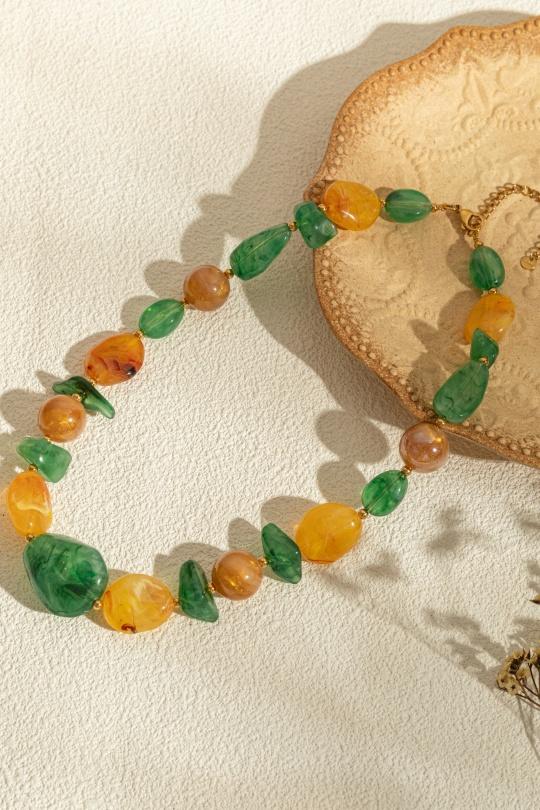 Colliers Accessoires Turquoise COSMOS AD22006-650 Efashion Paris