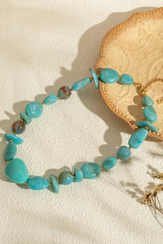 Necklaces Accessories Turquoise COSMOS AD22006-650 Efashion Paris