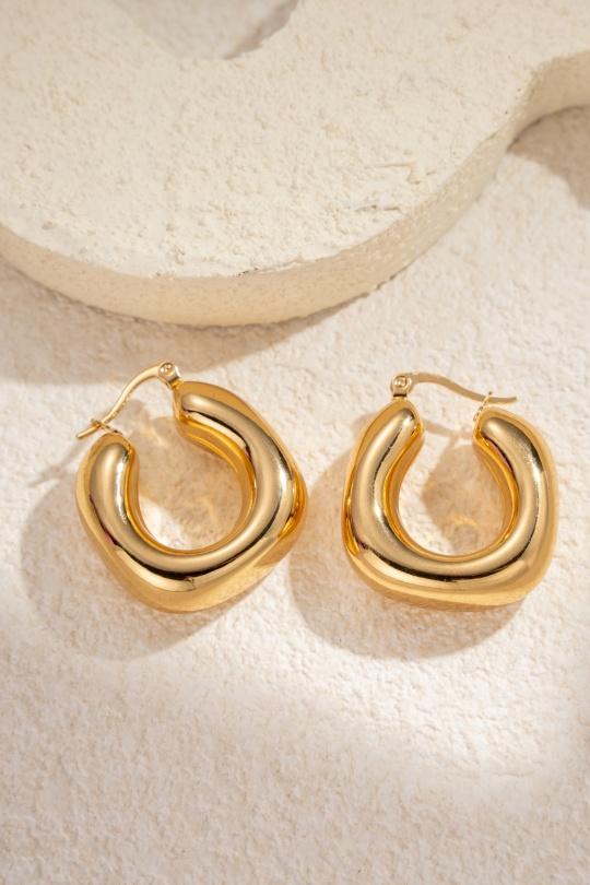 Earings Accessories Gold COSMOS BJ32008-350 Efashion Paris