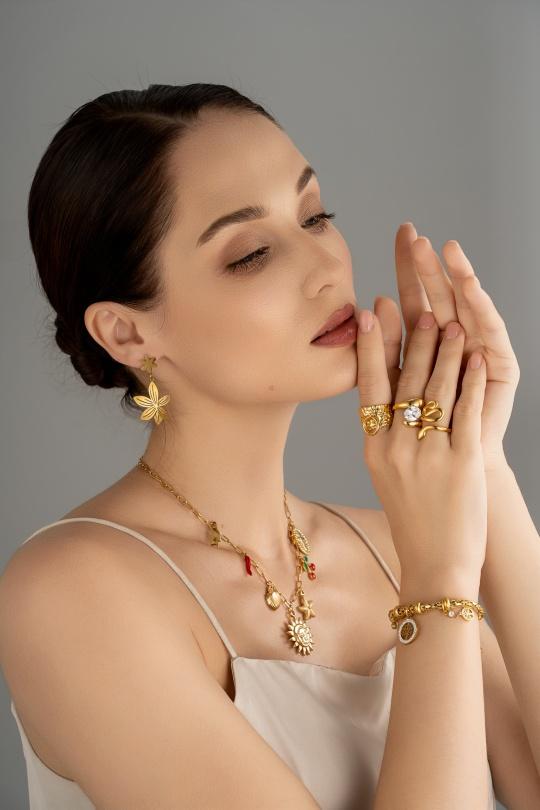 Boucles d'oreilles Accessoires Doré COSMOS BF32008-350 Efashion Paris