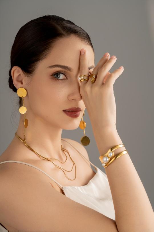 Earings Accessories Gold COSMOS BF32001-450 Efashion Paris