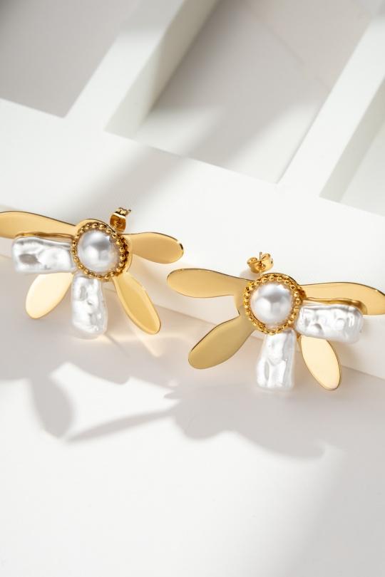 Earings Accessories Gold COSMOS BF32010-450 Efashion Paris