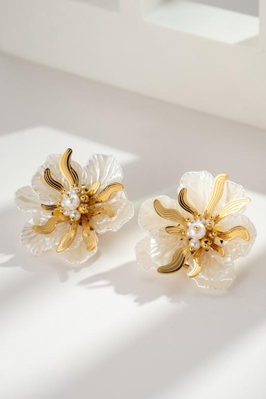 Earings Accessories Gold COSMOS BF32012-580 Efashion Paris