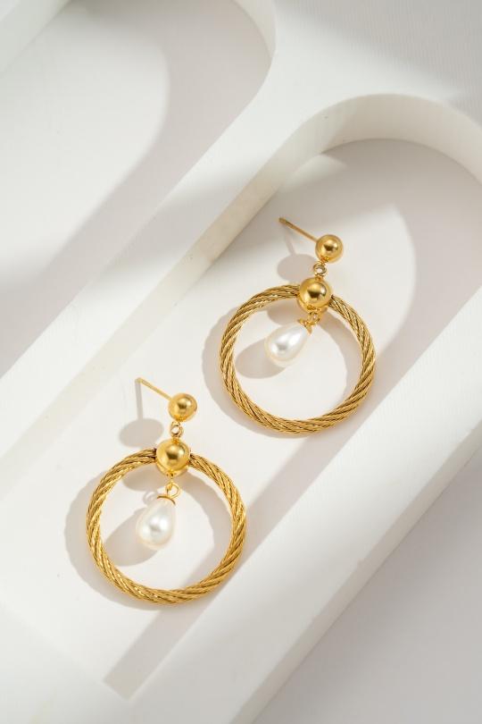 Earings Accessories Gold COSMOS BF32016-400 Efashion Paris