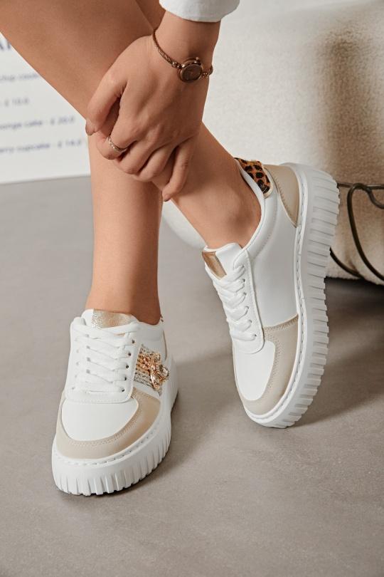 Trainers Shoes Beige Erynn 9115 Efashion Paris