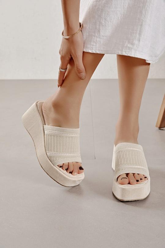 Wedges Shoes Beige Erynn 122-81 Efashion Paris