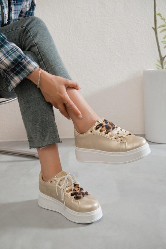 Baskets Chaussures Or Erynn 9161 Efashion Paris