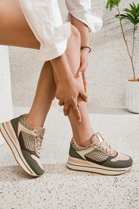 Trainers Shoes Green Erynn 9168 Efashion Paris