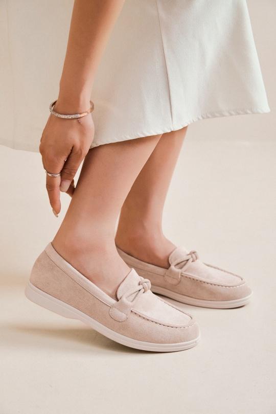 Mocassins Chaussures Taupe Erynn JN-137 Efashion Paris