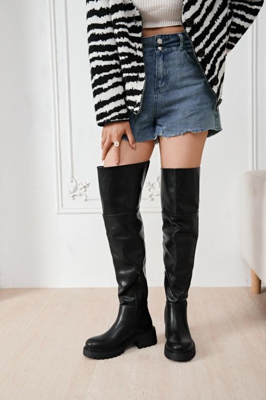 Bottes Chaussures Noir Erynn RXJ-301 Efashion Paris